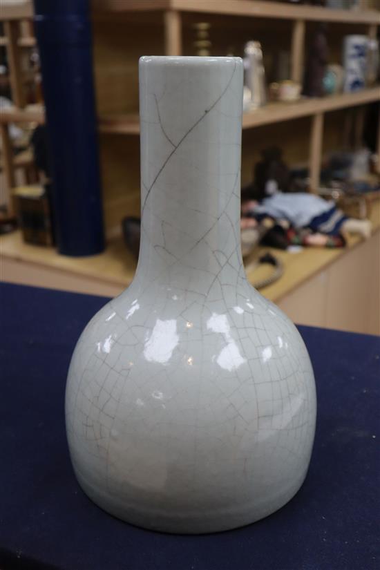 A grey crackleglaze vase H.30cm